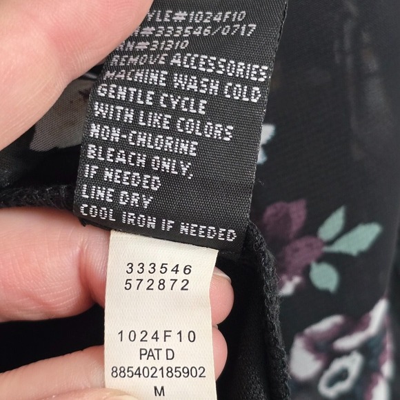 IZ Byer Top Women Medium Black Floral Ruffle Sleeves Lined Fairy Grunge Feminine - Picture 6 of 13